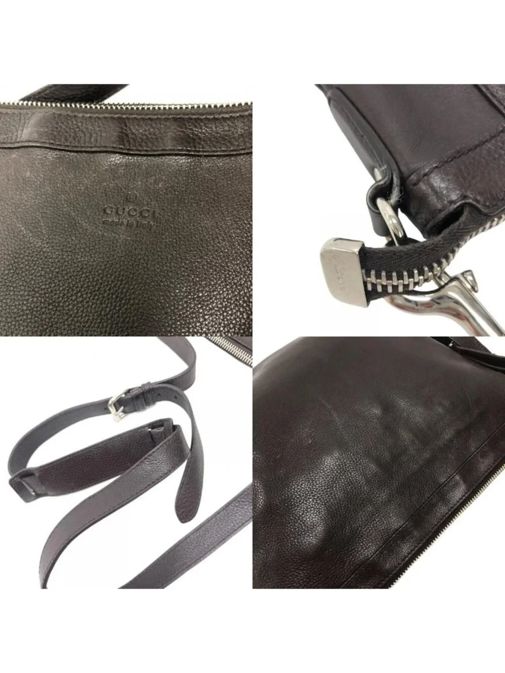 Gucci Leather Shoulder Bag Brown
